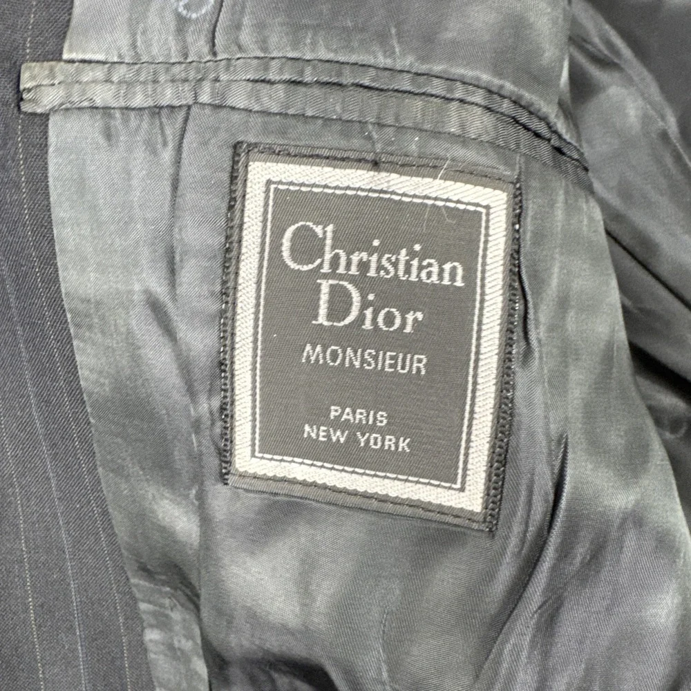 VTG Christian Dior Mens Pinstripe Blazer 40R  Dark Gray wool Office business